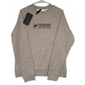 Fabletics Go To Crew Sweatshirt Gray Pullover Logo Graphic Mens Small